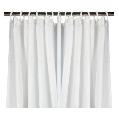 Rideau de douche textile Blanc 180 x 200 cm - Sélection PLOMBERIE ONLINE