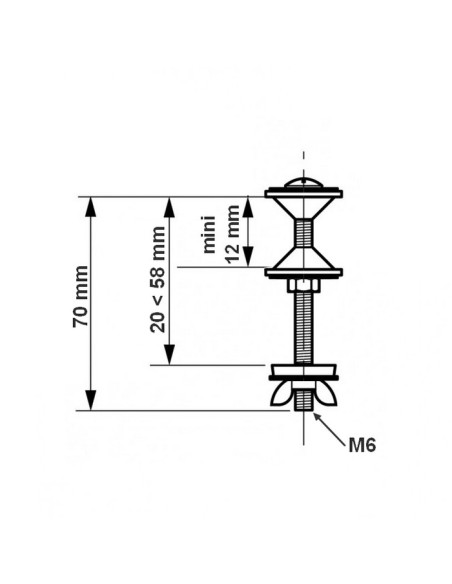 Fixation de réservoir WC Ø 6 x 70 mm (la paire) - Plomberie Online