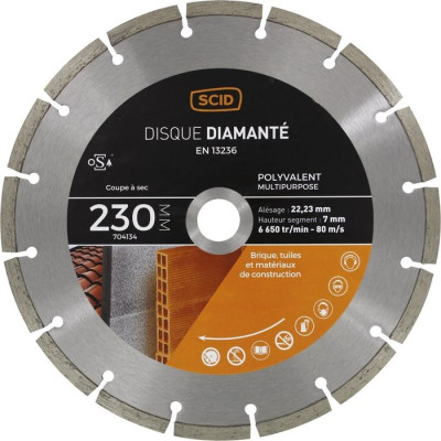 Disque diamant Ø 230 mm  à segments