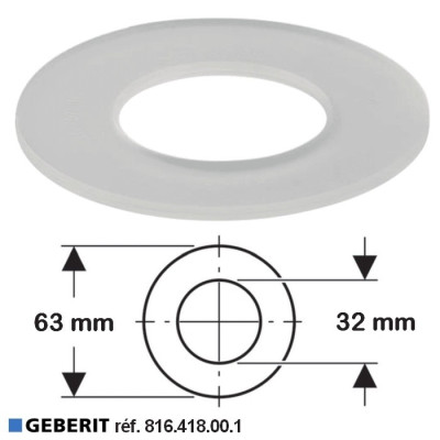 Joint de cloche Ø 63 x 32 mm pour mécanisme wc- GEBERIT 816.418.00.1