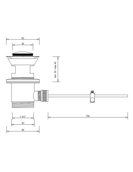 Siphon de lavabo chromé 11/4 - Ø 32 mm Plomberie Online