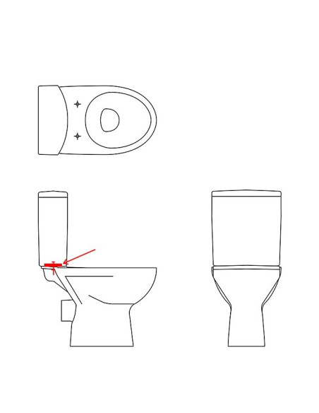 Joint rectangulaire de réservoir wc spécial PORCHER avec fixations