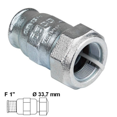 Raccord à compression pour tube acier Ø 33.7 mm - femelle 1" - GEBO