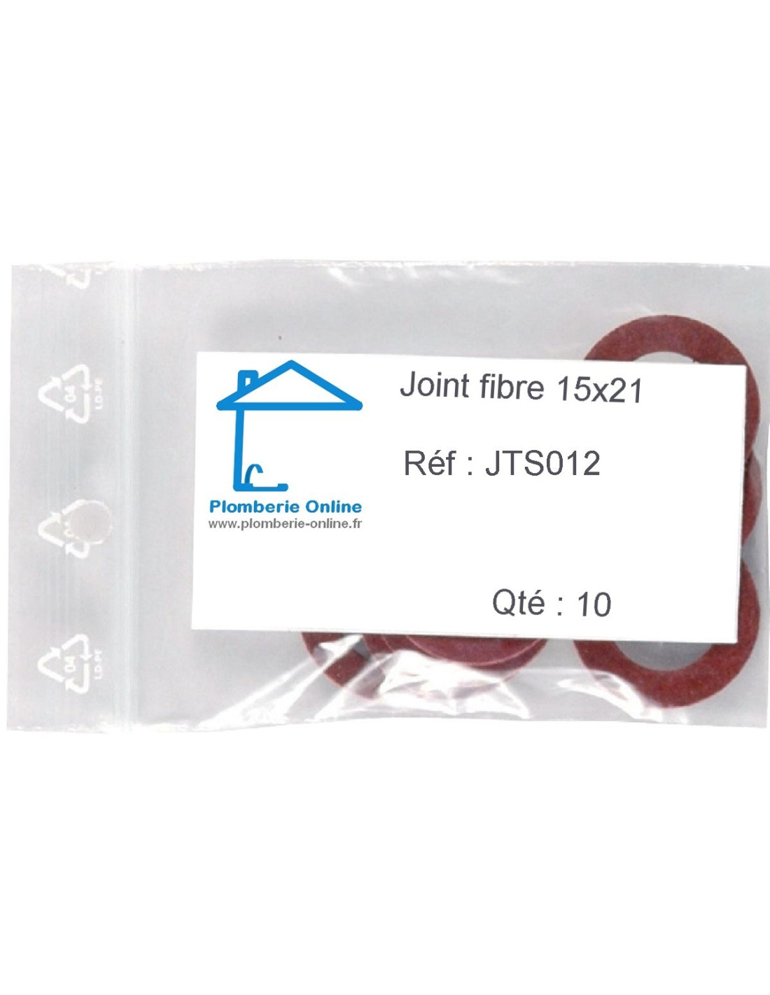 100 Joints ACS fibre vulcanisé rouge épaisseur 1,5mm - 1