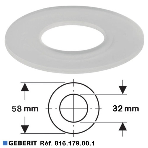 Joint de cloche Ø 58 x 32 mm pour soupape mécanisme wc - GEBERIT 816.179.00.1