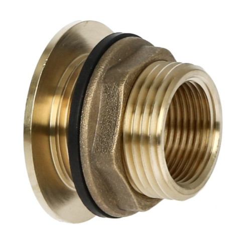 Raccord laiton pour cuve d'eau M 1" - F 3/4" avec écrou et joint
